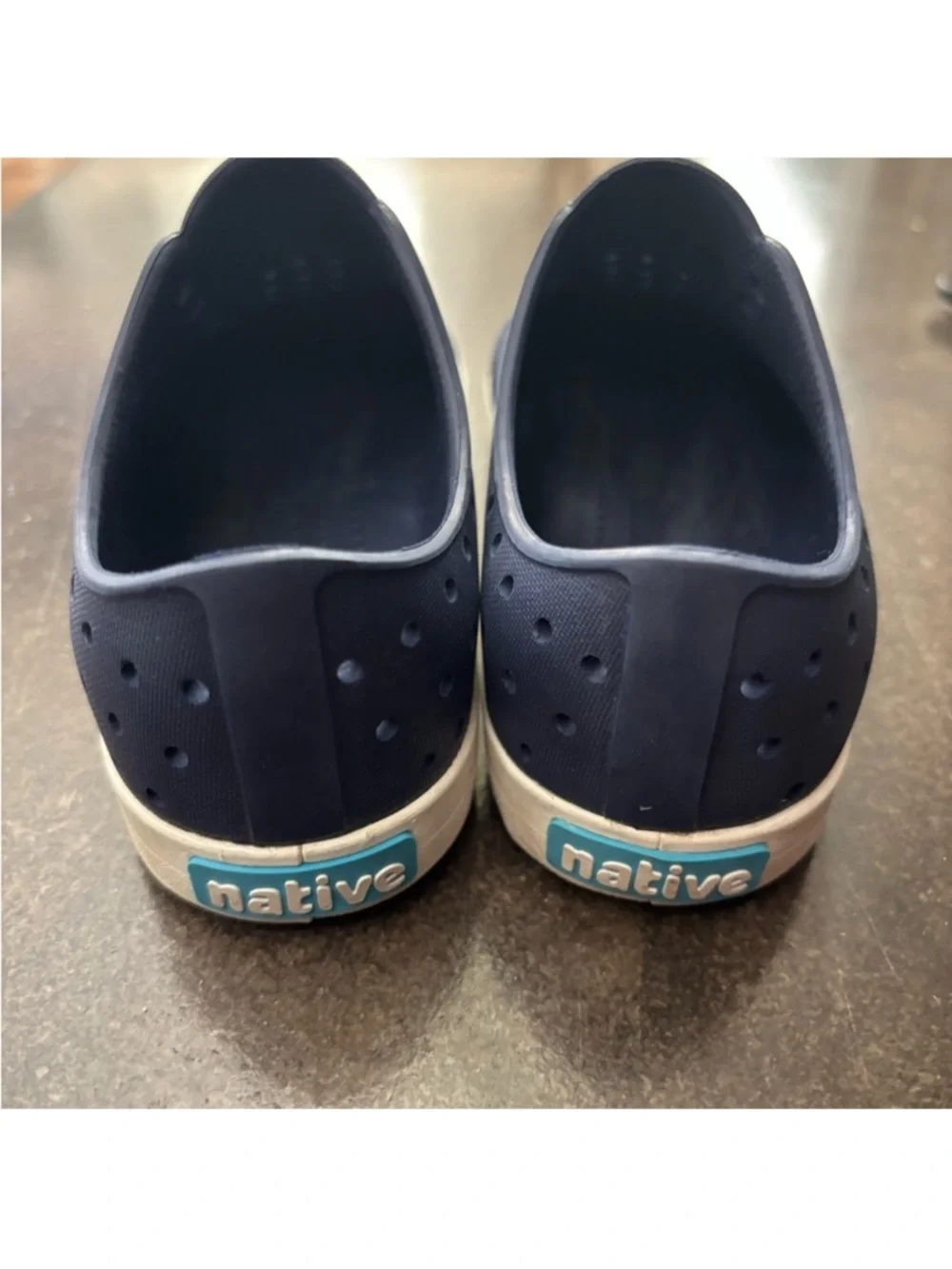 Native Navy Slip-On Water & Earth Shoes with White Toe Cap